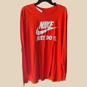 Nike Men's Orange Long Sleeve Shirt - XXL - Fast Ship